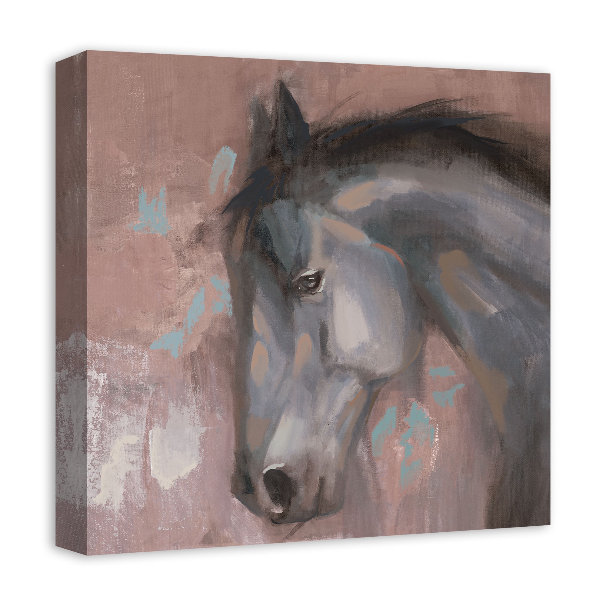 Horse on Red Canvas Wall Art